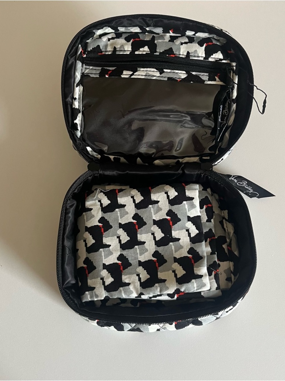Vera Bradley black & white Scottie Dog makeup or jewelry bag, never used - Picture 4 of 8